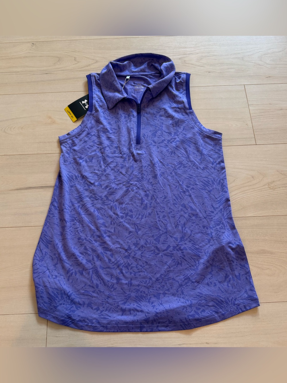 Under Armour Purple Sleeveless Quarter-Zip Golf Tank NWT